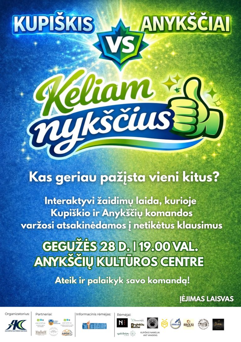 Interaktyvi žaidimų laida „Keliam nykščius“